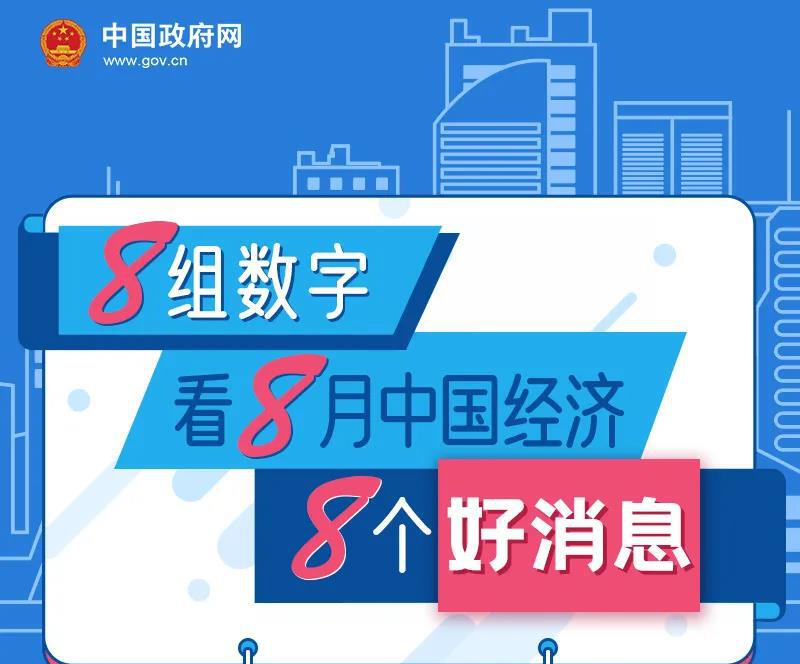 8组数字，看8月中国经济8个好消息